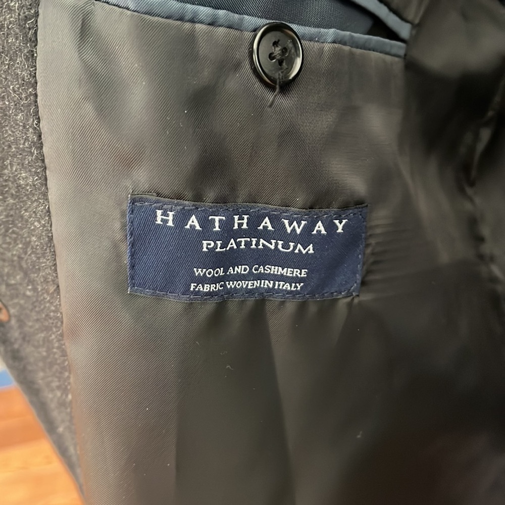 Wool & cashmere Hathaway Platinum black coat men’s - Picture 6 of 10